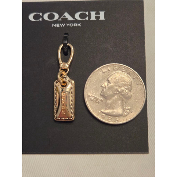 NWT Coach Gold Stitched Hangtag charm - Picture 6 of 6